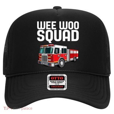 Wee Woo Squad Funny Firefighter Firetruck Hat