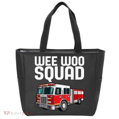 Wee Woo Squad Funny Firefighter Firetruck Tote Bag