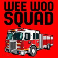 Wee Woo Squad Funny Firefighter Firetruck Santa Hat thumb 1