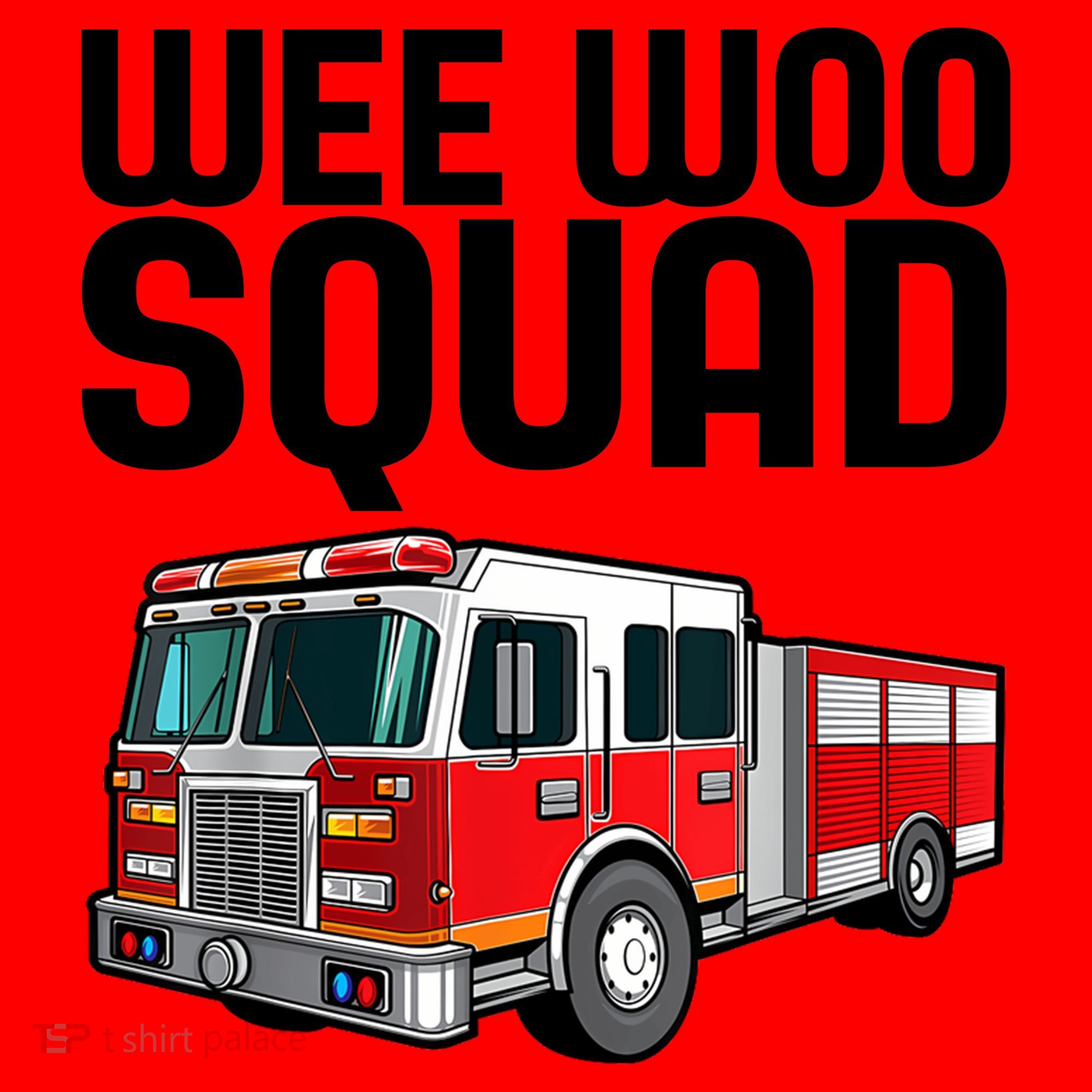 Wee Woo Squad Funny Firefighter Firetruck Santa Hat