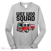 Wee Woo Squad Funny Firefighter Firetruck Long Sleeve Shirt thumb 0