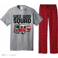 Wee Woo Squad Funny Firefighter Firetruck Pajama Set thumb 0