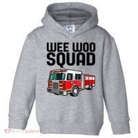 Wee Woo Squad Funny Firefighter Firetruck Toddler Hoodie thumb 0