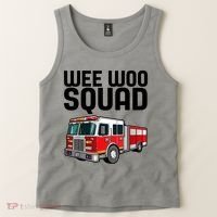 Wee Woo Squad Funny Firefighter Firetruck Tank Top thumb 2