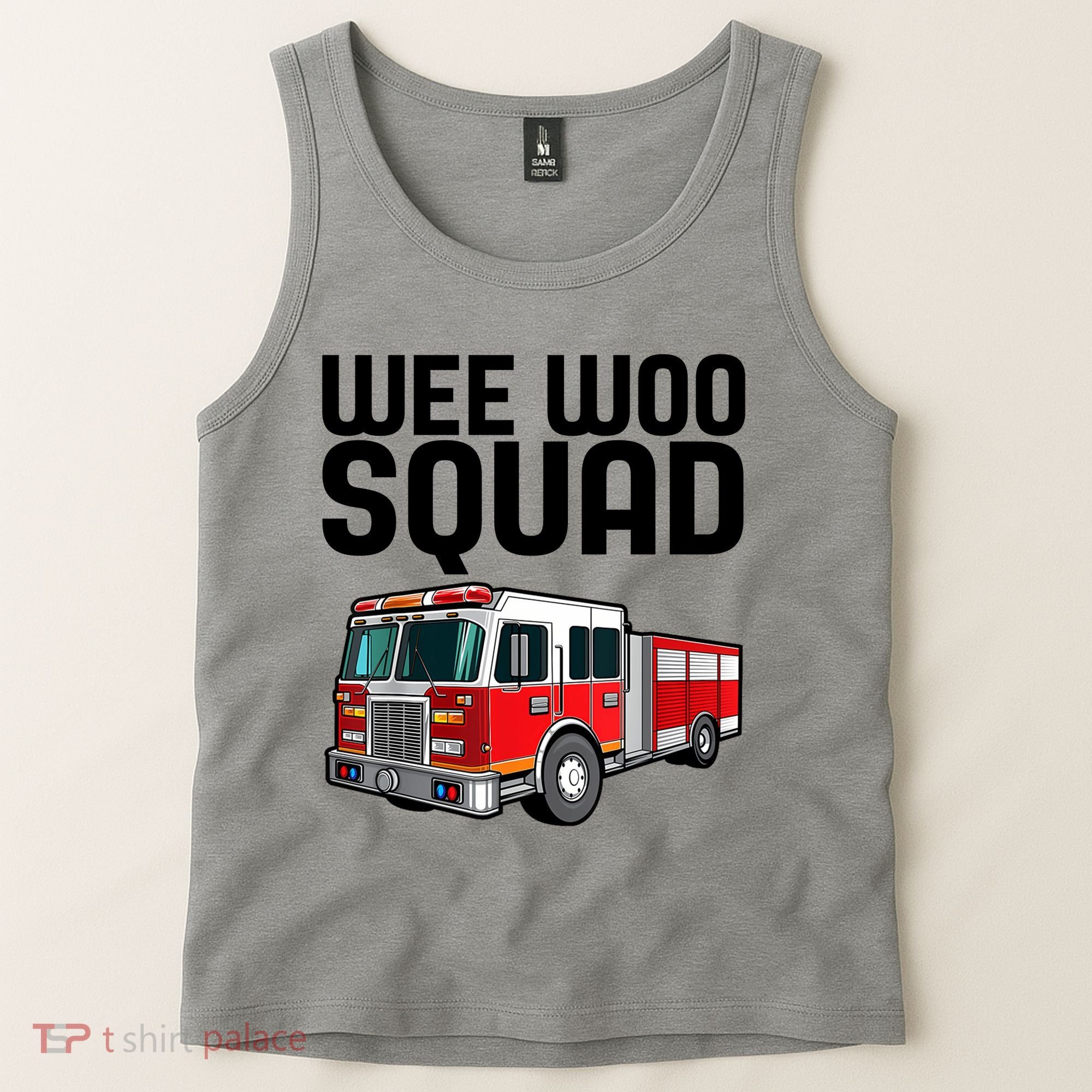 Wee Woo Squad Funny Firefighter Firetruck Tank Top