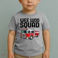 Wee Woo Squad Funny Firefighter Firetruck Toddler T-Shirt thumb 2