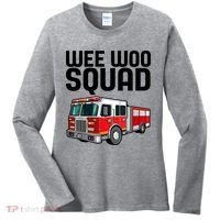 Wee Woo Squad Funny Firefighter Firetruck Women's Long Sleeve Shirt thumb 0
