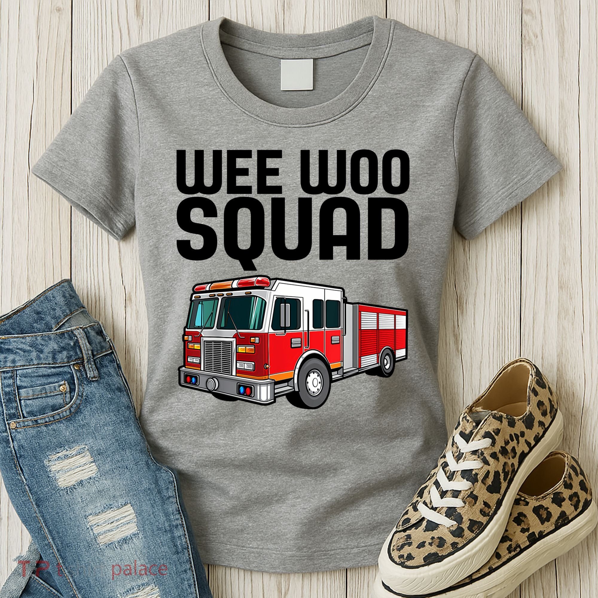 Wee Woo Squad Funny Firefighter Firetruck Women's T-Shirt