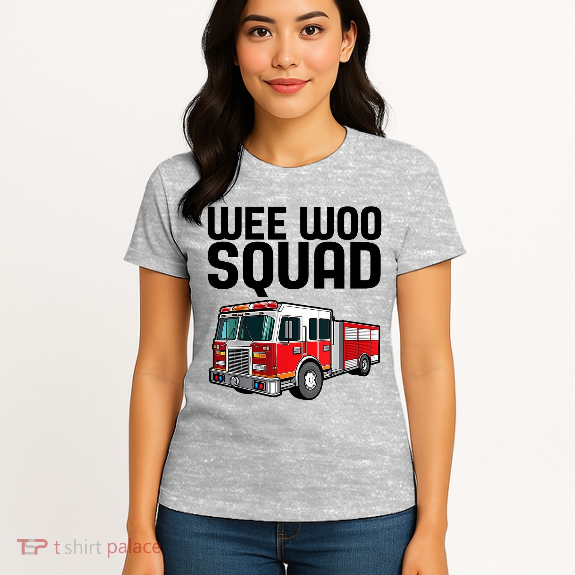 Wee Woo Squad Funny Firefighter Firetruck Women's T-Shirt