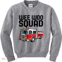 Wee Woo Squad Funny Firefighter Firetruck Kids Sweatshirt thumb 0