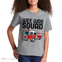 Wee Woo Squad Funny Firefighter Firetruck Kids T-Shirt thumb 2