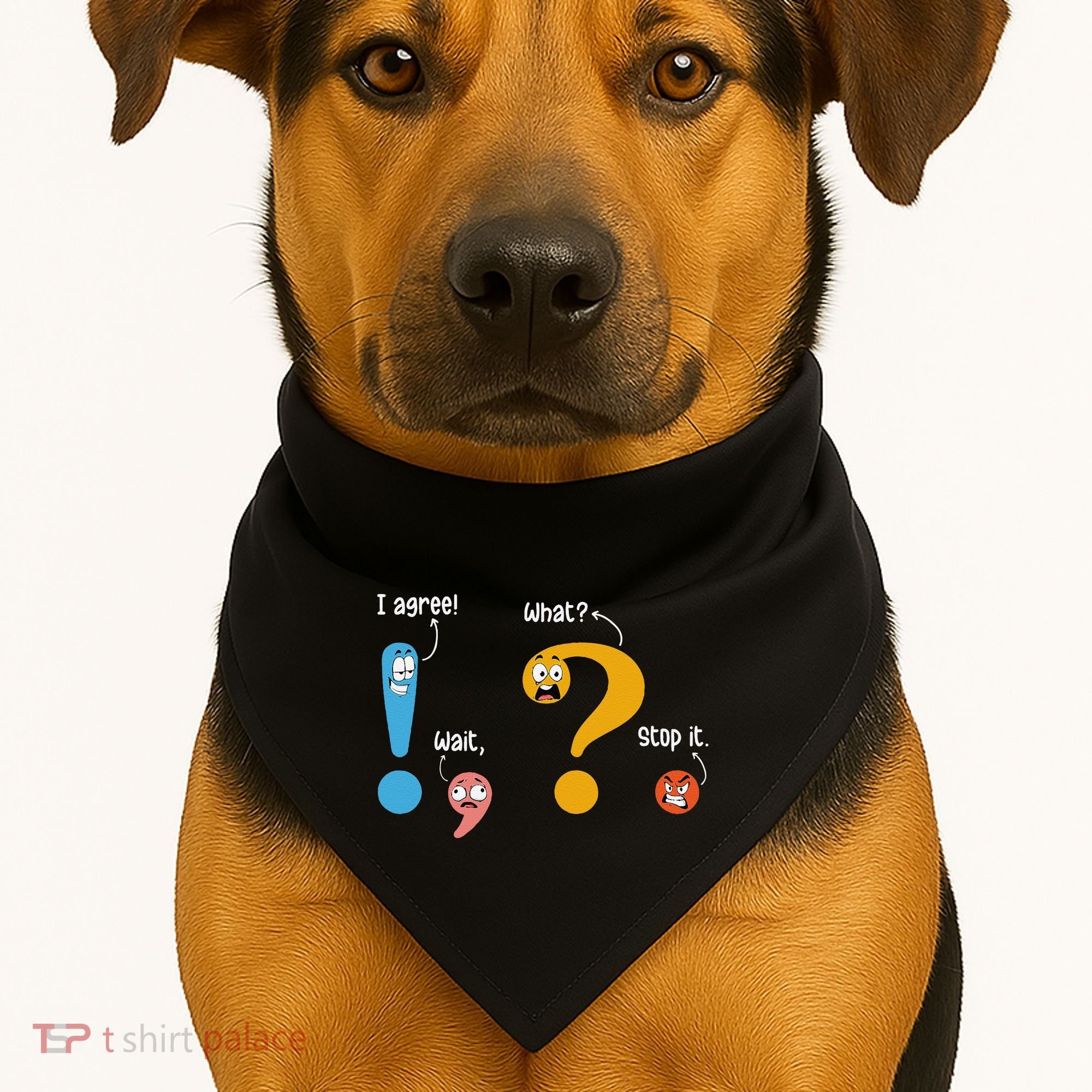 Wait What Stop It I Agree Funny English Grammar Teacher USA-Made Doggie Bandana