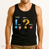 Wait What Stop It I Agree Funny English Grammar Teacher Tank Top thumb 3