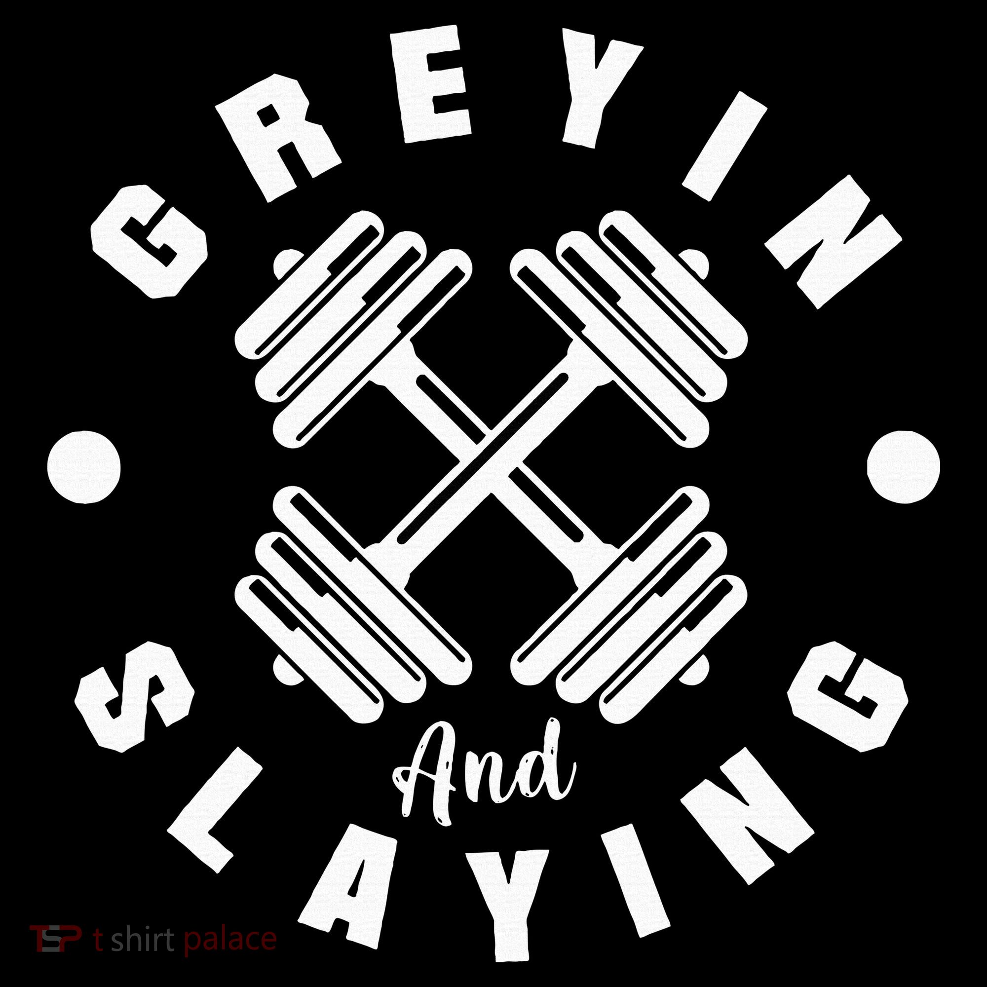 Workout With Sayings Greyin And Slayin Gym Women's Hoodie