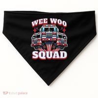 Wee Woo Squad Funny Firefighter Fire Trucks USA-Made Doggie Bandana thumb 0