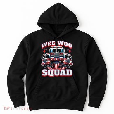 Wee Woo Squad Funny Firefighter Fire Trucks Hoodie