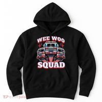 Wee Woo Squad Funny Firefighter Fire Trucks Hoodie thumb 0