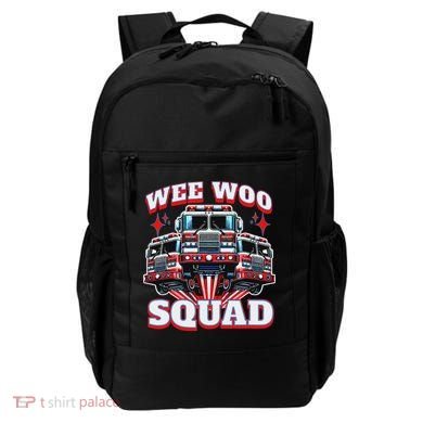 Wee Woo Squad Funny Firefighter Fire Trucks Backpack