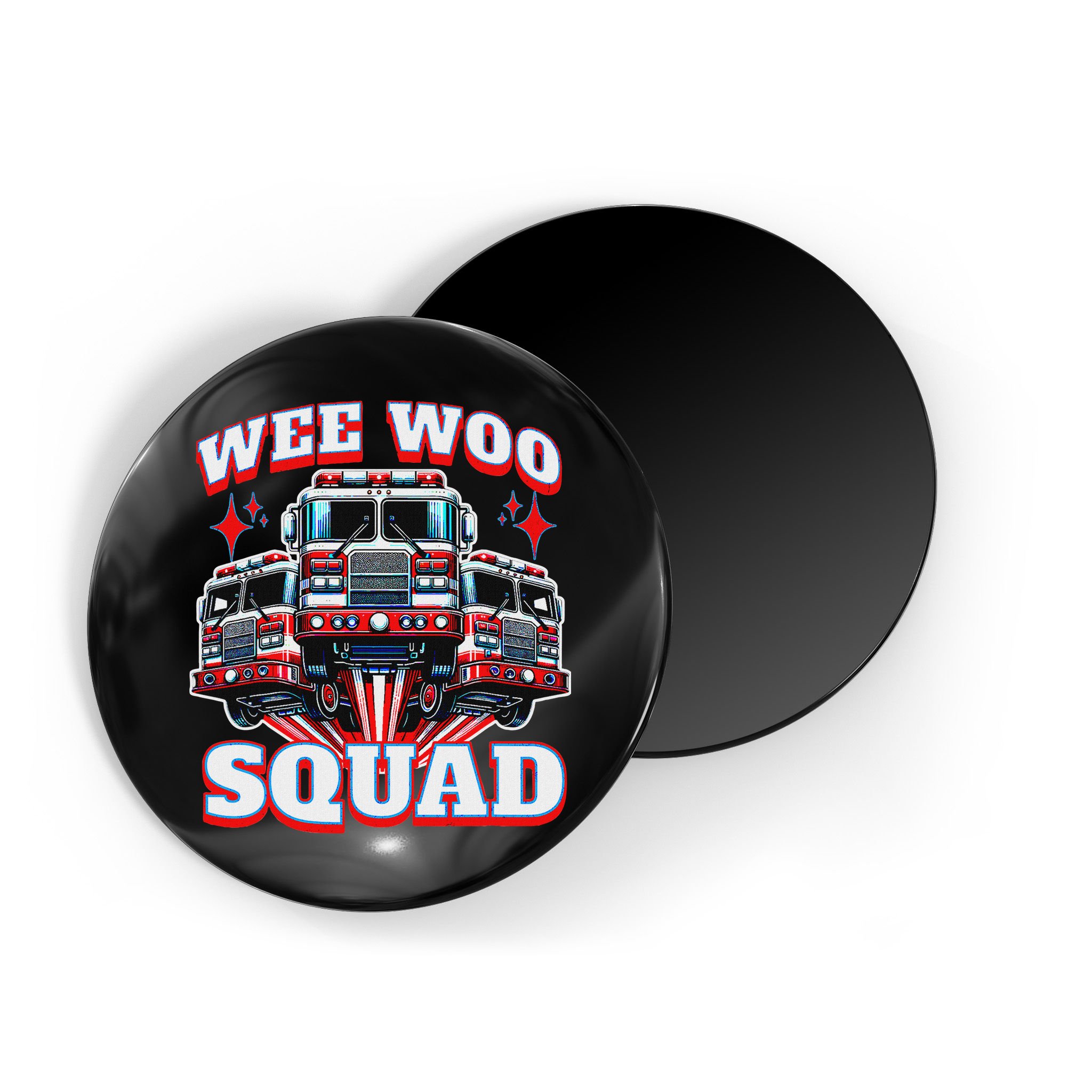 Wee Woo Squad Funny Firefighter Fire Trucks Magnet