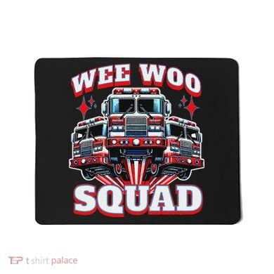 Wee Woo Squad Funny Firefighter Fire Trucks Mousepad