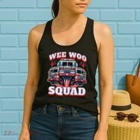 Wee Woo Squad Funny Firefighter Fire Trucks Women's Tank Top thumb 2