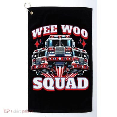 Wee Woo Squad Funny Firefighter Fire Trucks Golf Towel