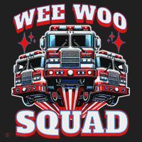 Wee Woo Squad Funny Firefighter Fire Trucks Golf Towel thumb 3