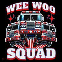 Wee Woo Squad Funny Firefighter Fire Trucks Toddler T-Shirt thumb 4