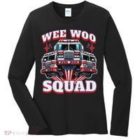 Wee Woo Squad Funny Firefighter Fire Trucks Women's Long Sleeve Shirt thumb 0
