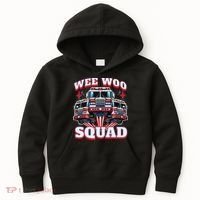 Wee Woo Squad Funny Firefighter Fire Trucks Kids Hoodie thumb 0