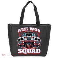 Wee Woo Squad Funny Firefighter Fire Trucks Tote Bag thumb 0