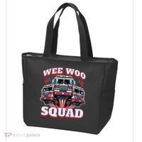 Wee Woo Squad Funny Firefighter Fire Trucks Tote Bag thumb 3