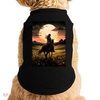 Wild West Sunset Rider Girl Doggie Tank thumb 0