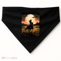 Wild West Sunset Rider Girl USA-Made Doggie Bandana thumb 0