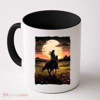 Wild West Sunset Rider Girl Coffee Mug thumb 0