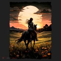 Wild West Sunset Rider Girl Tumbler thumb 3
