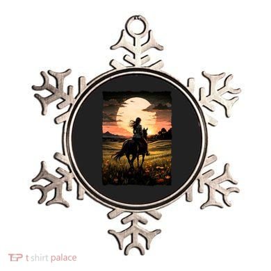 Wild West Sunset Rider Girl Ornament