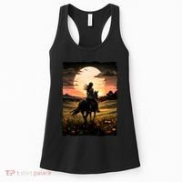 Wild West Sunset Rider Girl Women's Tank Top thumb 0