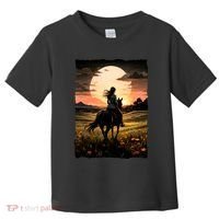 Wild West Sunset Rider Girl Toddler T-Shirt thumb 0