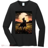 Wild West Sunset Rider Girl Women's Long Sleeve Shirt thumb 0