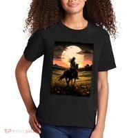 Wild West Sunset Rider Girl Kids T-Shirt thumb 2