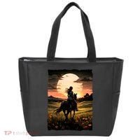 Wild West Sunset Rider Girl Tote Bag thumb 0