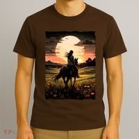 Wild West Sunset Rider Girl T-Shirt thumb 3