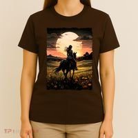 Wild West Sunset Rider Girl T-Shirt thumb 4