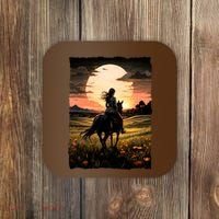 Wild West Sunset Rider Girl Coaster thumb 0