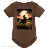 Wild West Sunset Rider Girl Baby Bodysuit thumb 0