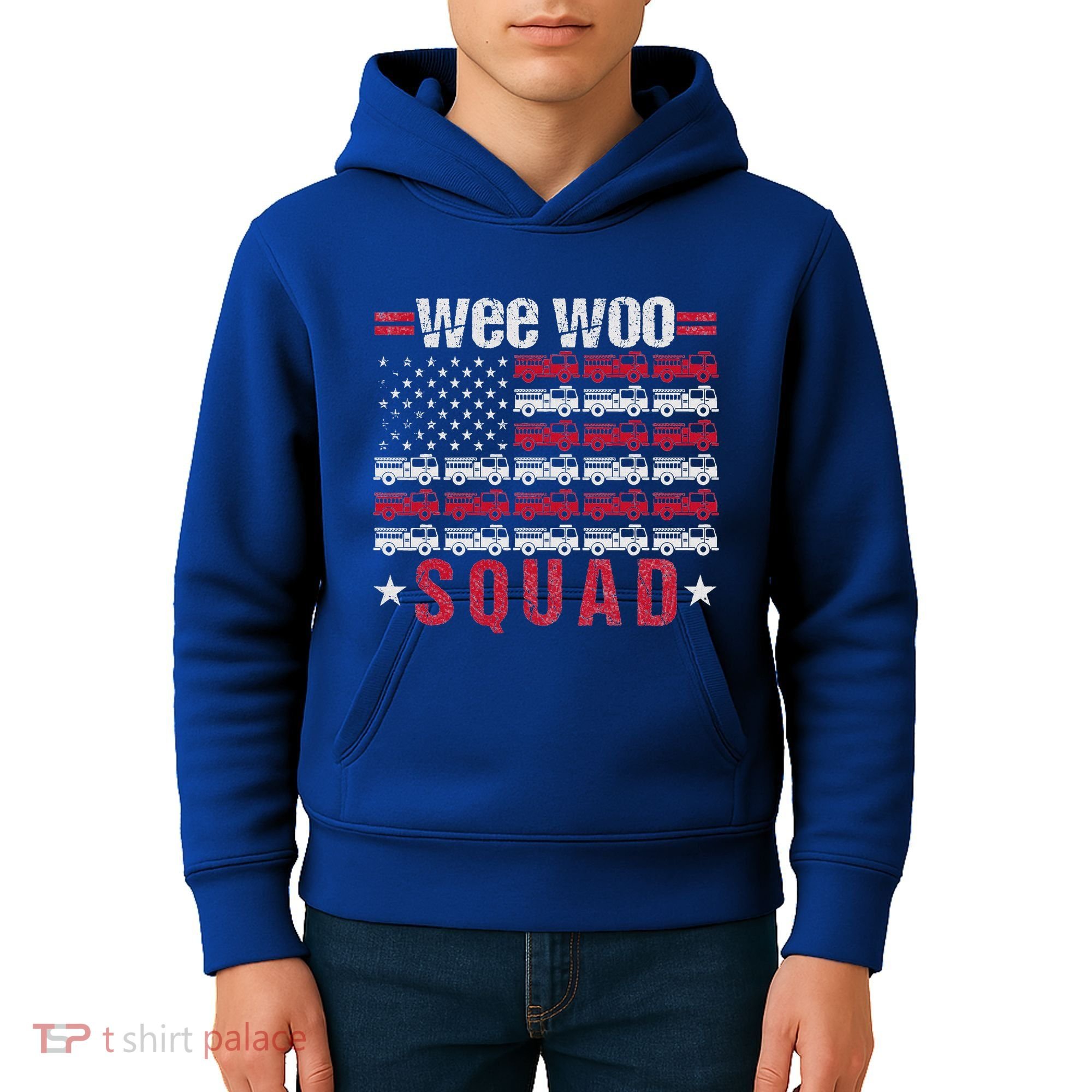 Wee Woo Squad Fire Truck Kids Hoodie