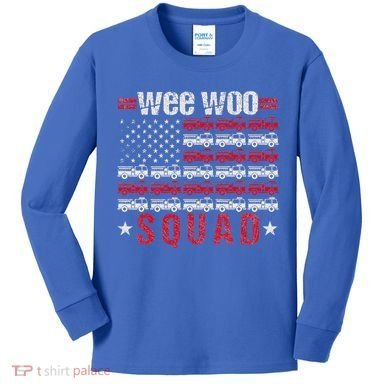 Wee Woo Squad Fire Truck Kids Long Sleeve Shirt