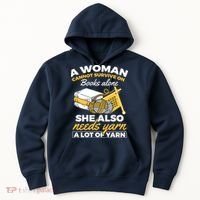 Womens Woman Survives On Books Yarn Knitting Crochet Hoodie thumb 0