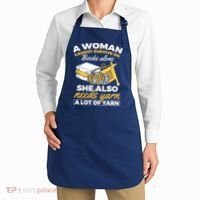 Womens Woman Survives On Books Yarn Knitting Crochet Apron thumb 2